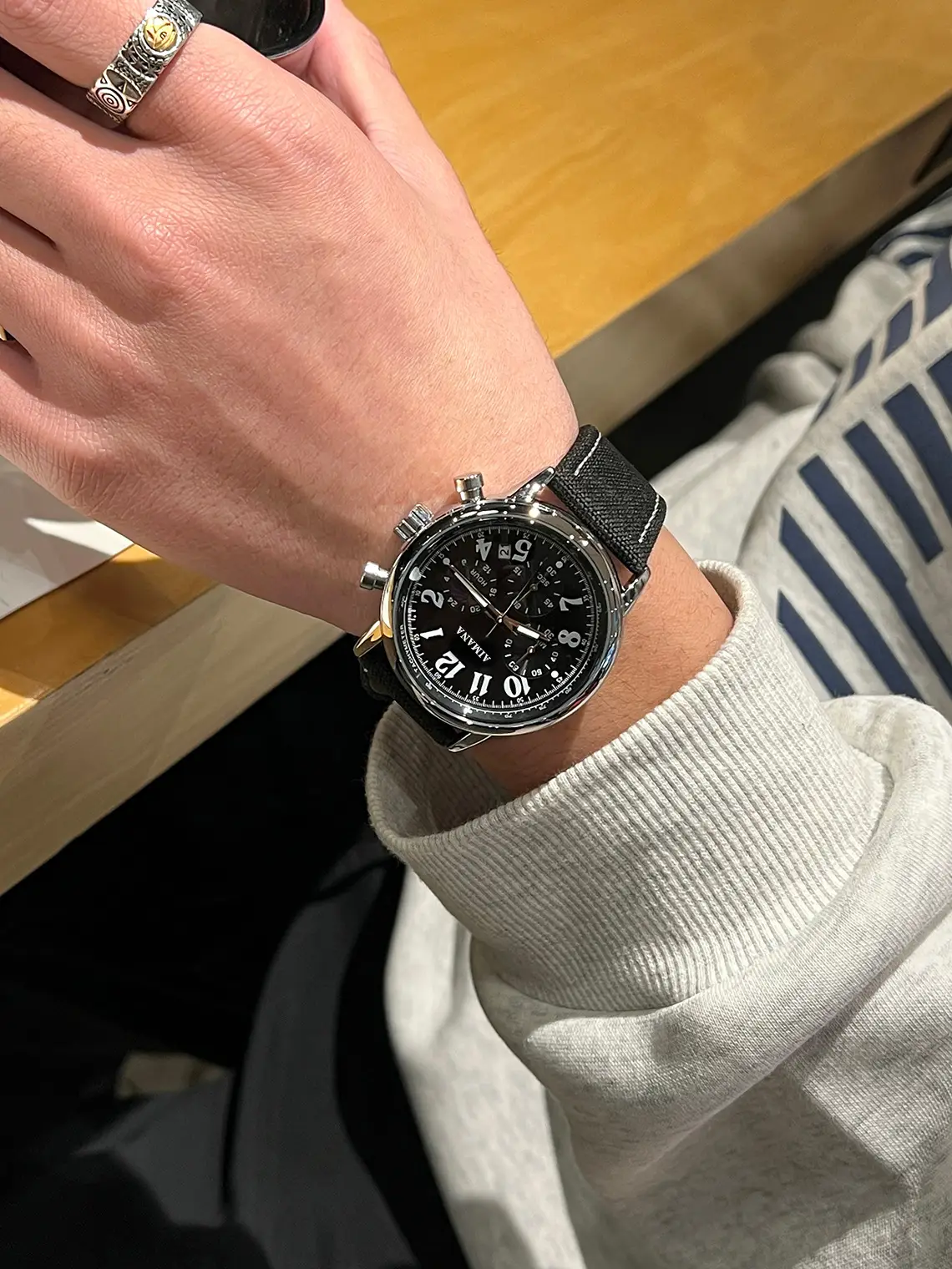 Men's Swiss Chronograph Watch Black Quartz Belt — feature 4