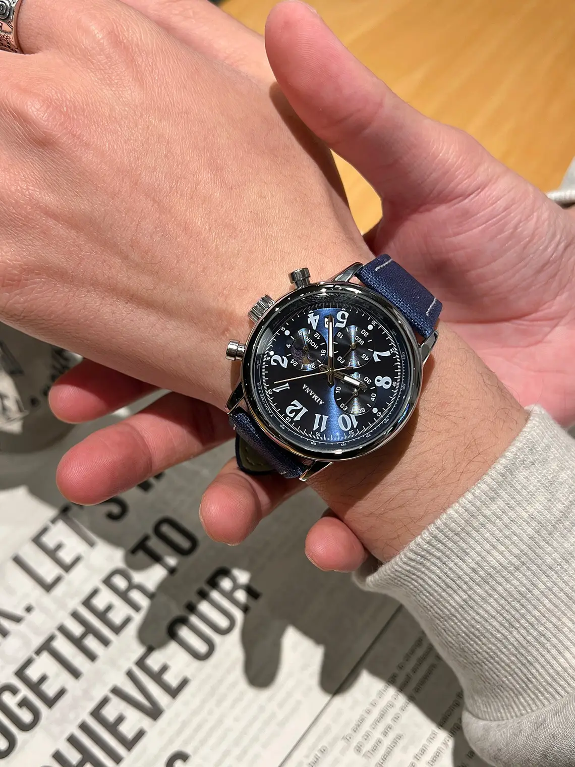 Men's Swiss Chronograph Watch Black Quartz Belt — feature 9
