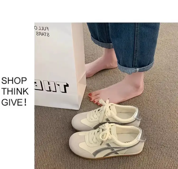 Trendy Internet-Famous White Sneakers for Women 2025 New Spring German Training Shoes Stylish Versatile Popular Ins Trend — feature 12