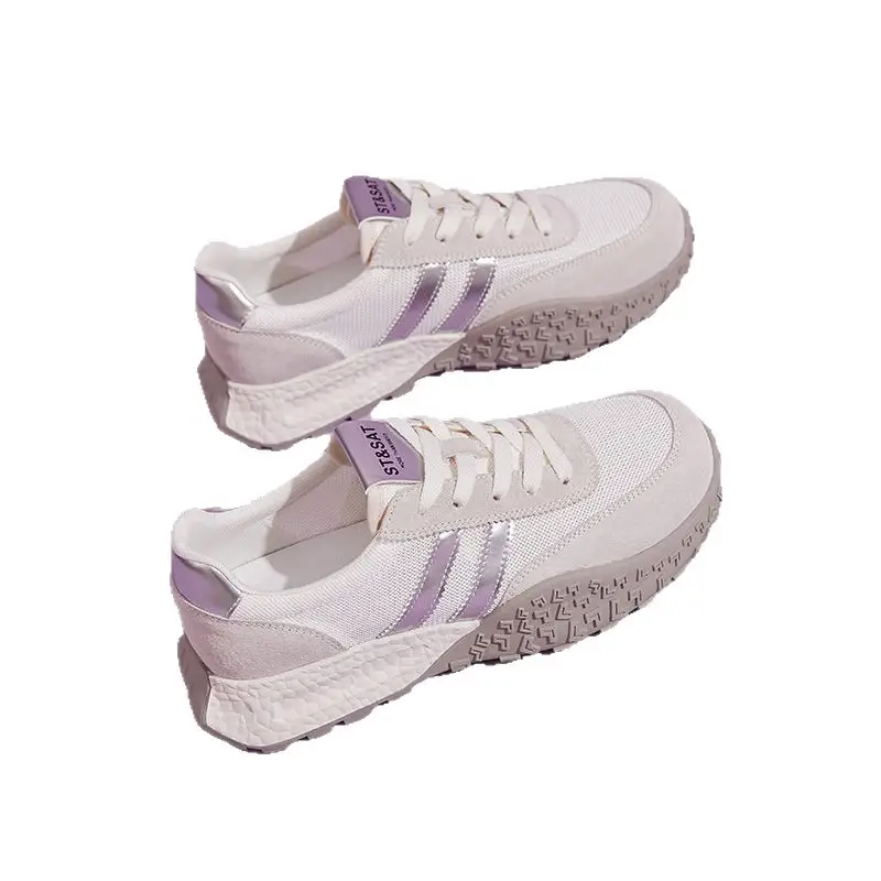 Women's Shoes Wholesale Autumn Fashion Fly-Knit Casual Shoes Low-Top Thin Breathable Lightweight Thick-Soled Height-Increasing Sneakers for Women