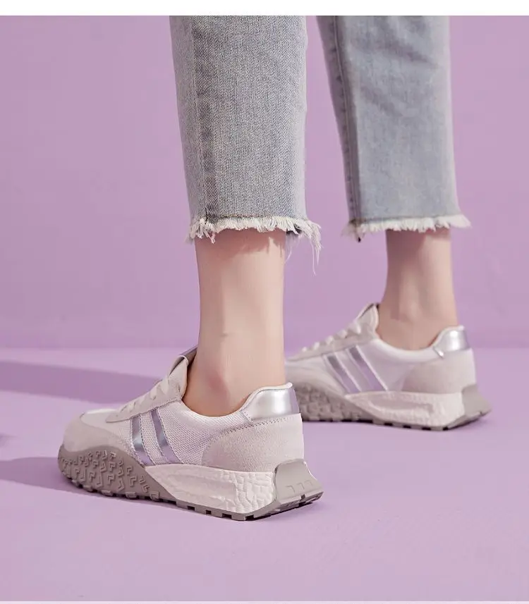 Women's Shoes Wholesale Autumn Fashion Fly-Knit Casual Shoes Low-Top Thin Breathable Lightweight Thick-Soled Height-Increasing Sneakers for Women — feature 12