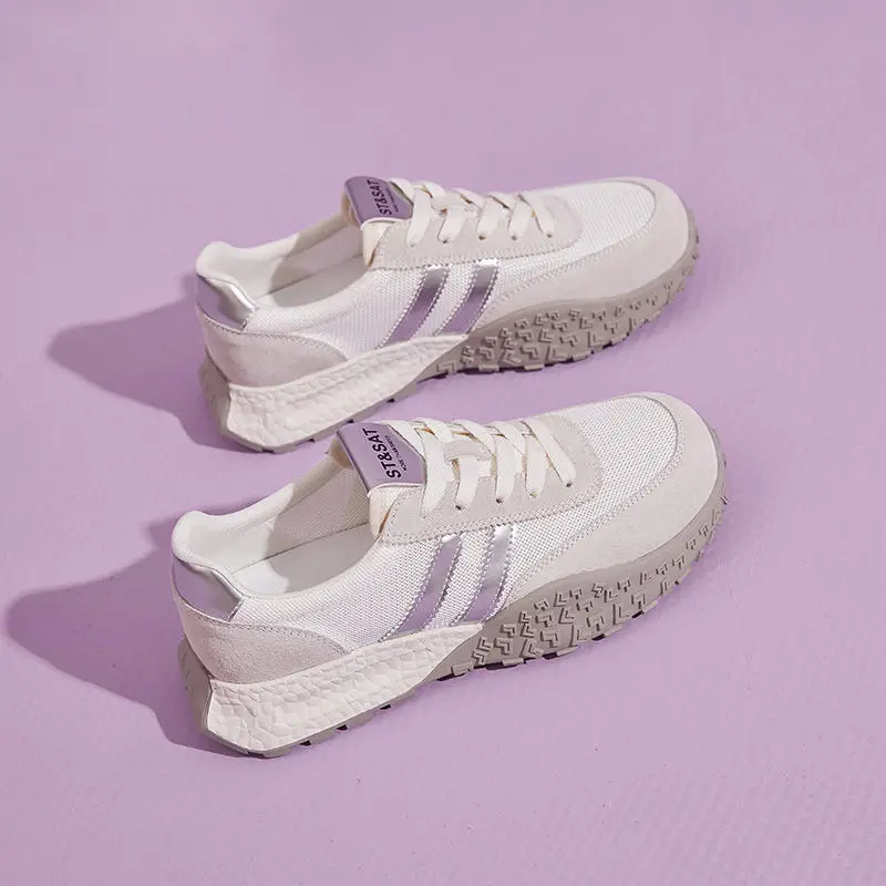 Women's Shoes Wholesale Autumn Fashion Fly-Knit Casual Shoes Low-Top Thin Breathable Lightweight Thick-Soled Height-Increasing Sneakers for Women