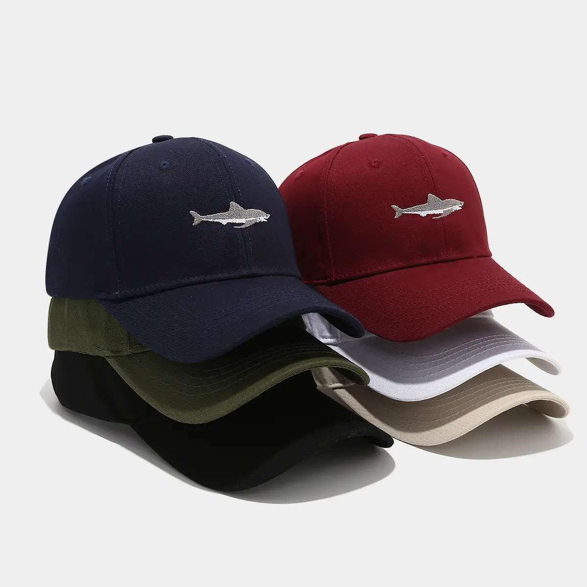 Navy Shark Embroidered Baseball Cap for Men Women - Image 8