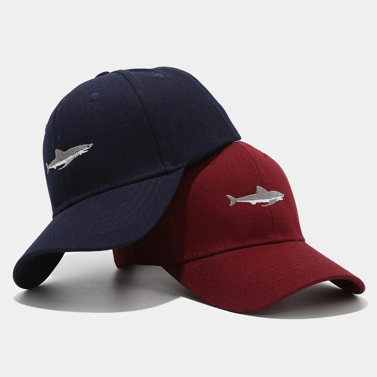 Navy Shark Embroidered Baseball Cap for Men Women - Image 9