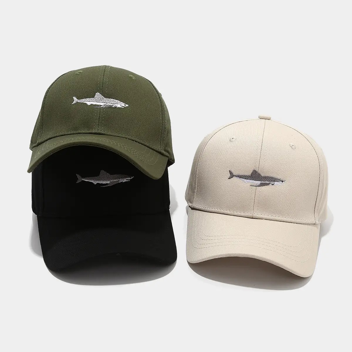 Navy Shark Embroidered Baseball Cap for Men Women — feature 2
