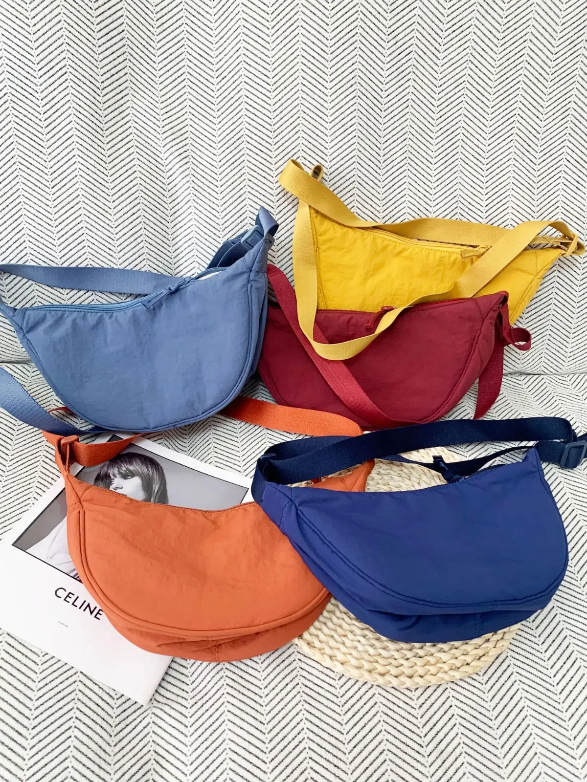 2025 Blue Nylon Crossbody Bag for Women