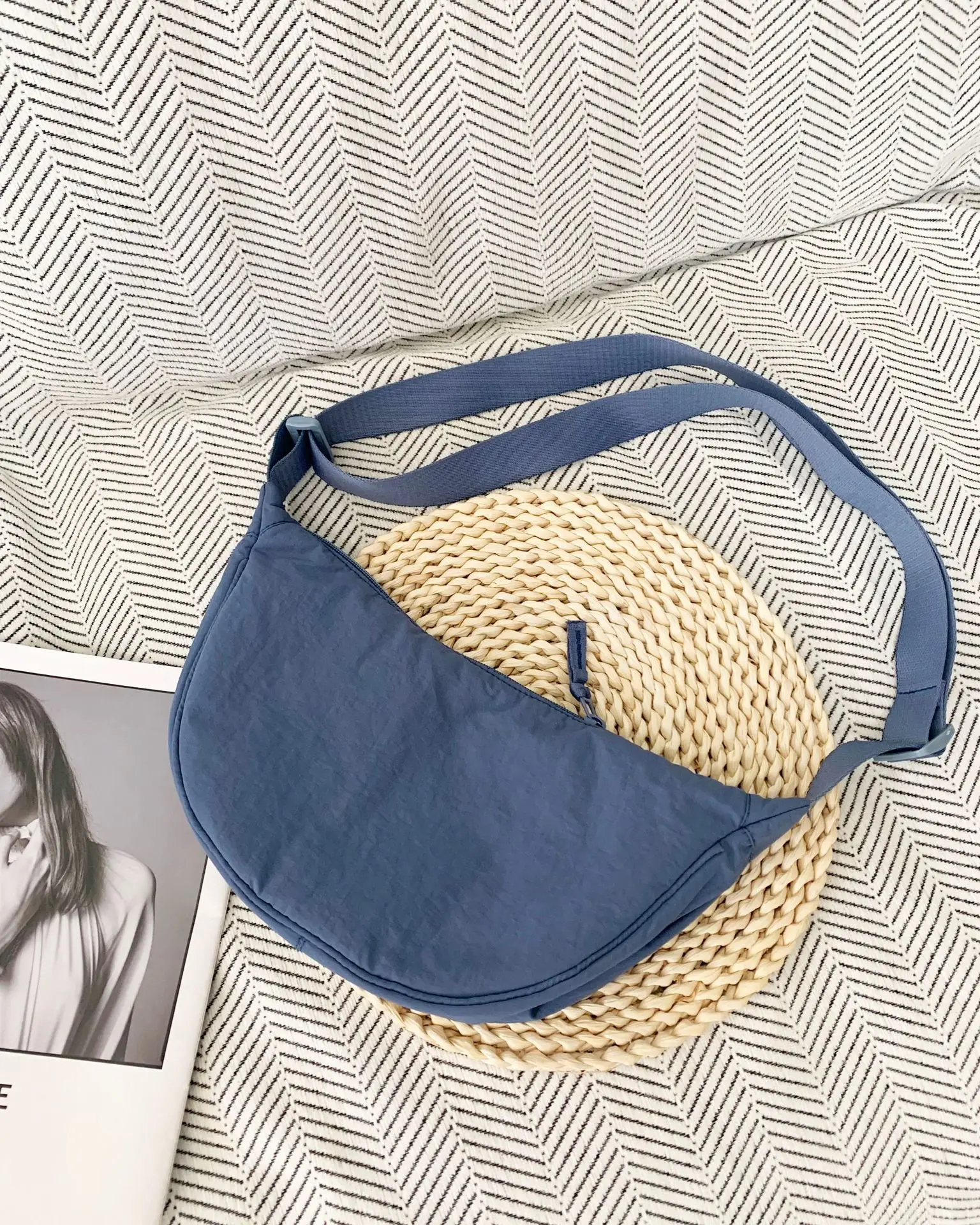 2025 Blue Nylon Crossbody Bag for Women