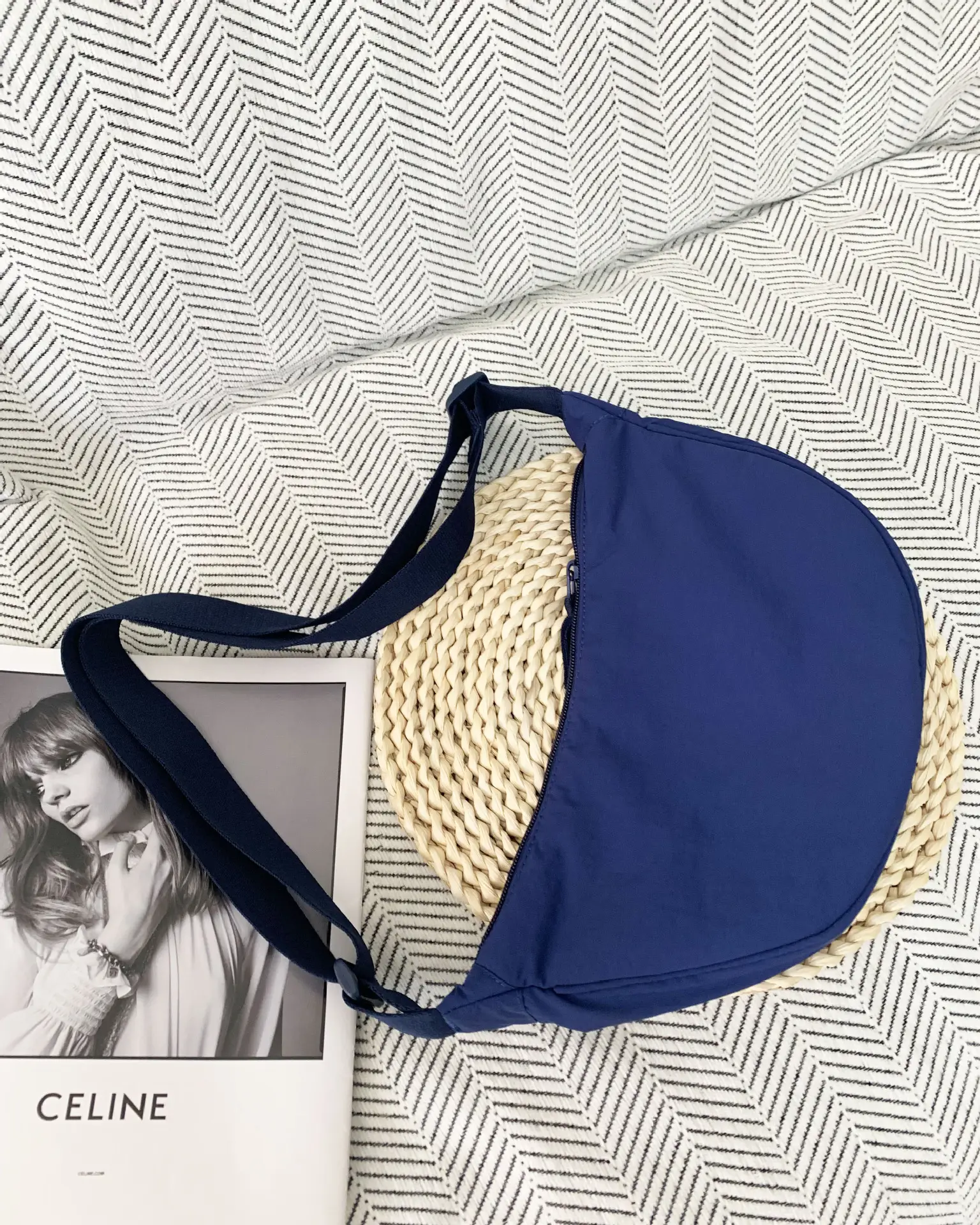 2025 Blue Nylon Crossbody Bag for Women
