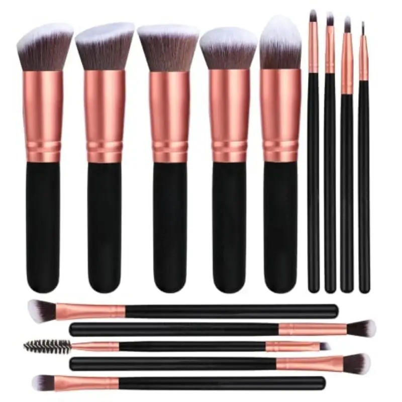 14-Piece Makeup Brush Set with Blush & Highlight Brushes - Image 12