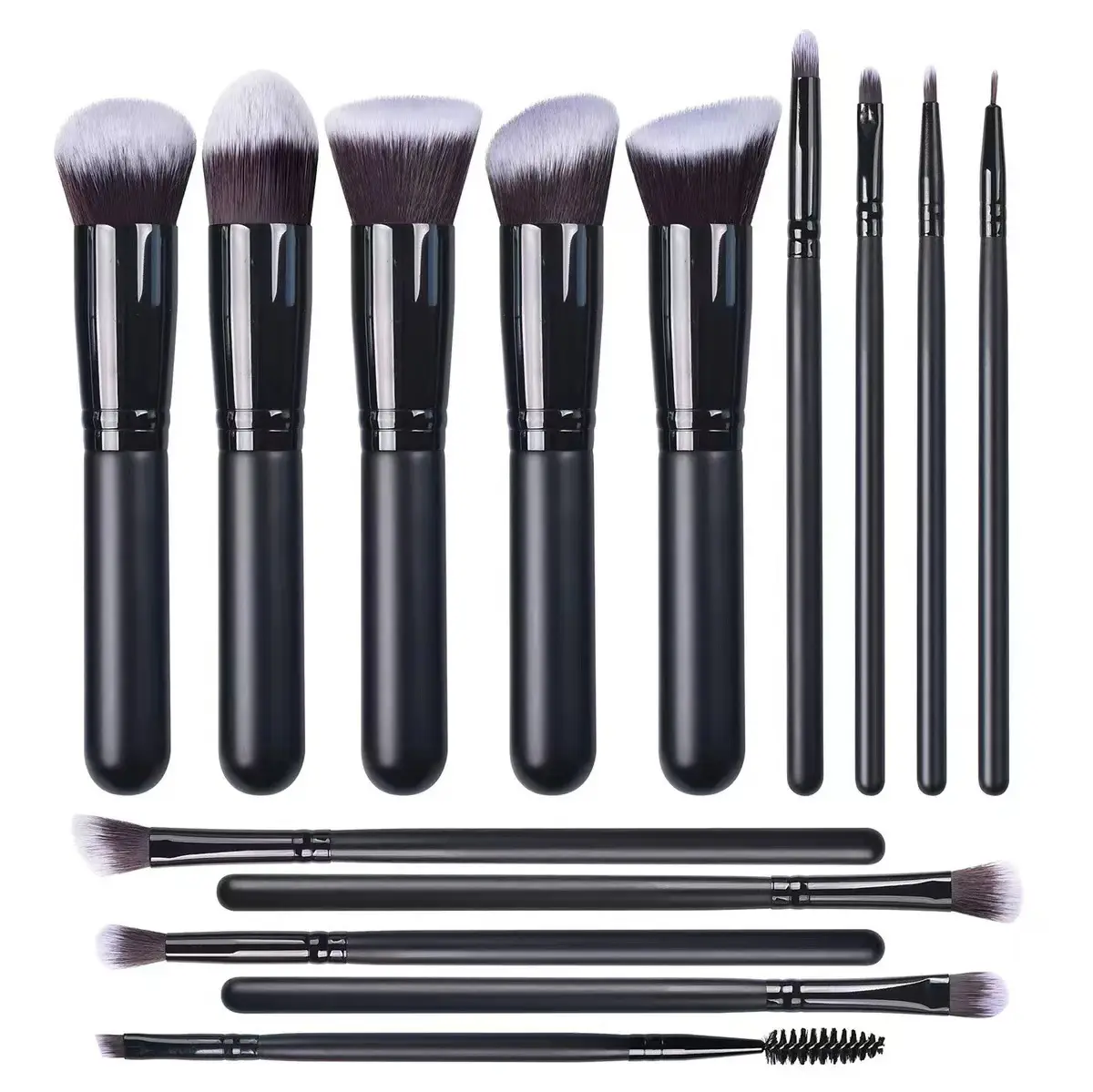 14-Piece Makeup Brush Set with Blush & Highlight Brushes - Image 3