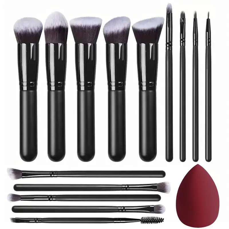 14-Piece Makeup Brush Set with Blush & Highlight Brushes - Image 8