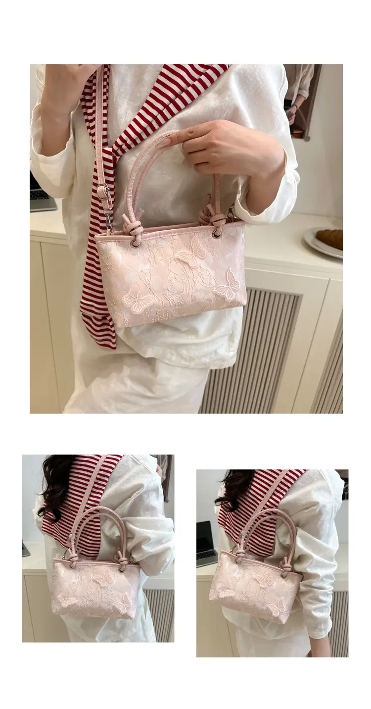 White Lace Bow Shoulder Bag for Women — feature 16