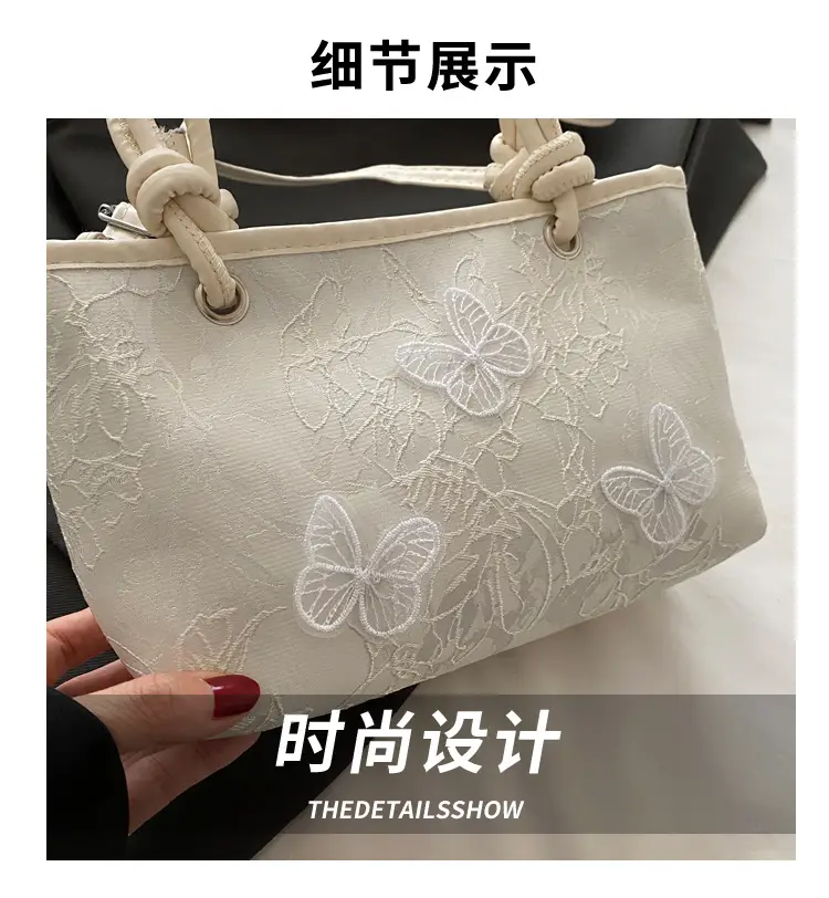 White Lace Bow Shoulder Bag for Women — feature 4