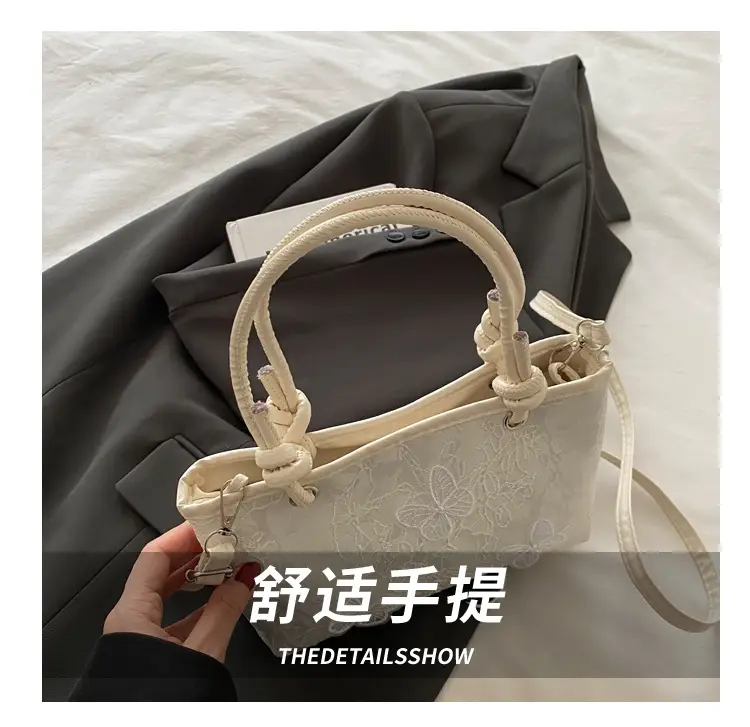 White Lace Bow Shoulder Bag for Women — feature 7