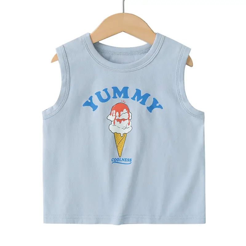 Right European Boy's Pure Cotton Sleeveless Vest White