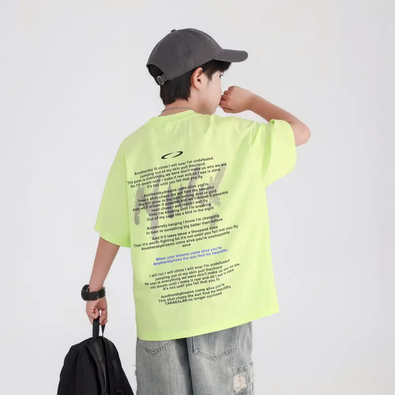 Boys White Korean Style Ice Short Sleeve T-Shirt 2025 - Image 5