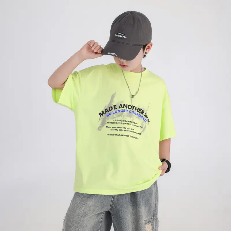 Boys White Korean Style Ice Short Sleeve T-Shirt 2025 - Image 7