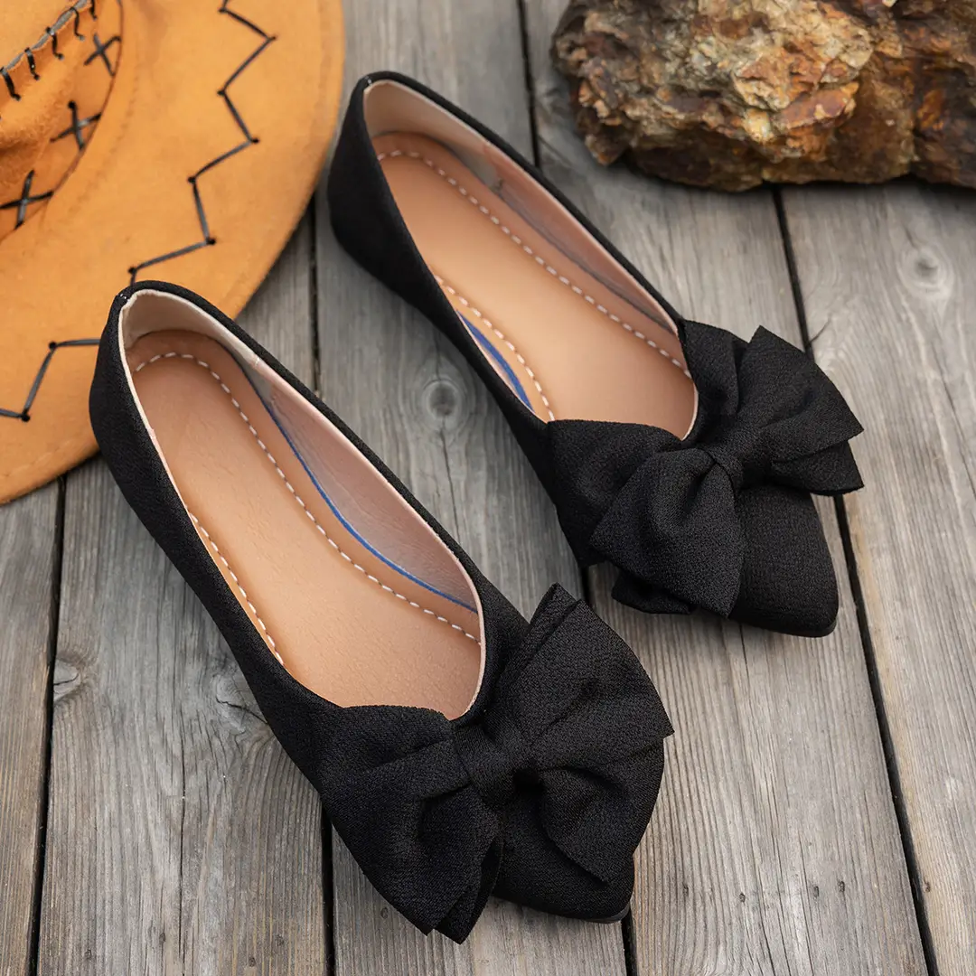 2025 Spring New plus size Pointed Flat Shoes Women's Shoes Bow Casual Shoes Women — feature 10