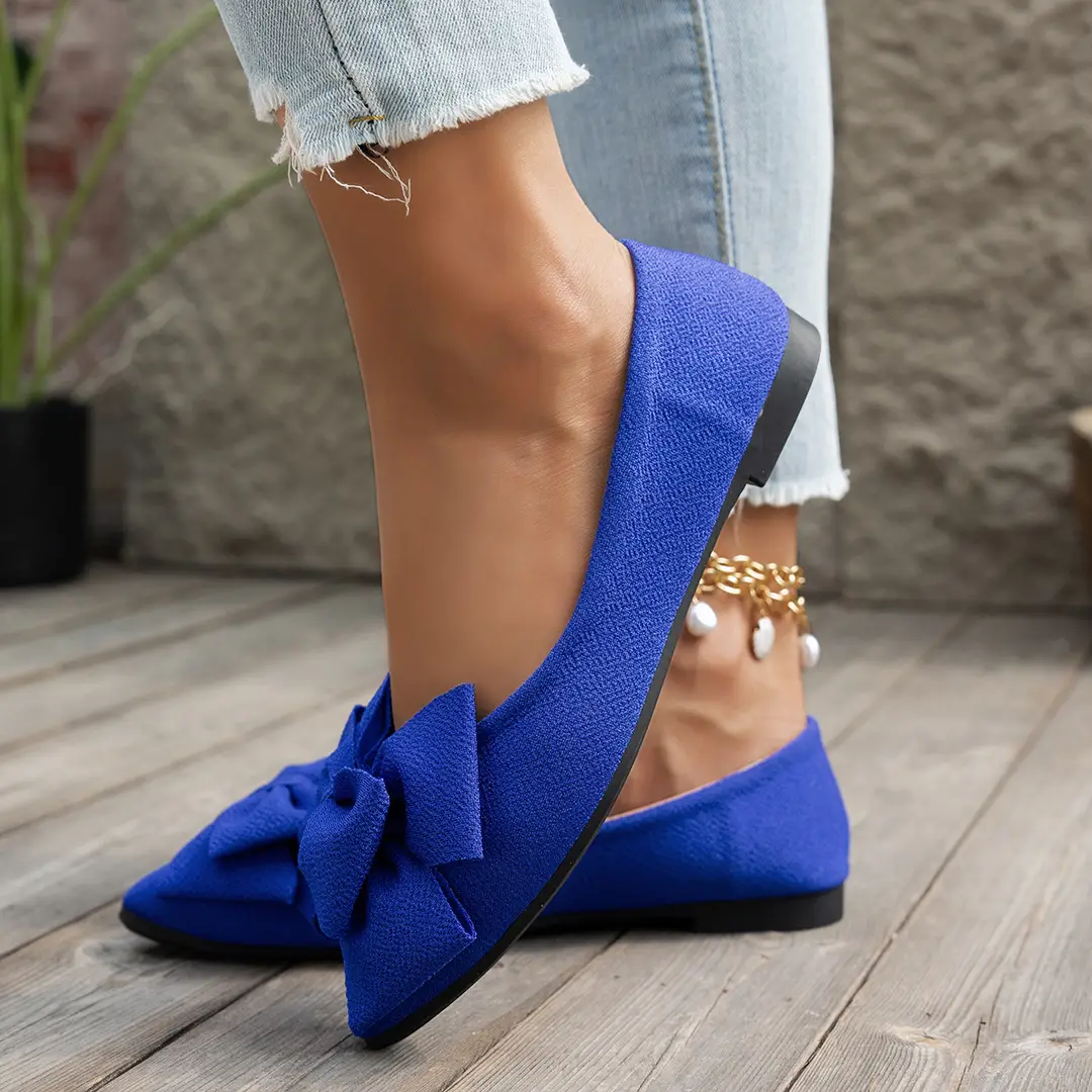 2025 Spring New plus size Pointed Flat Shoes Women's Shoes Bow Casual Shoes Women — feature 2