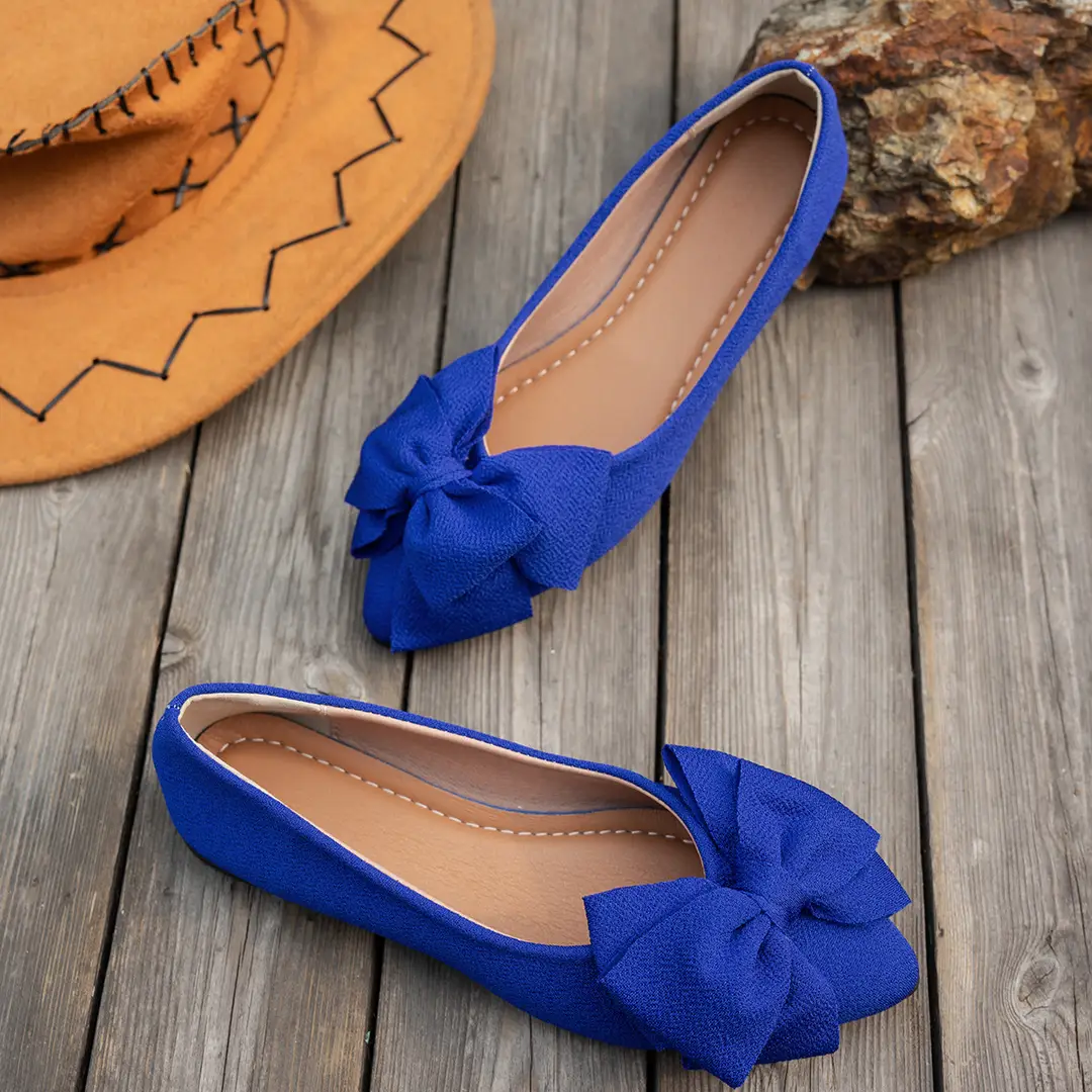 2025 Spring New plus size Pointed Flat Shoes Women's Shoes Bow Casual Shoes Women — feature 5