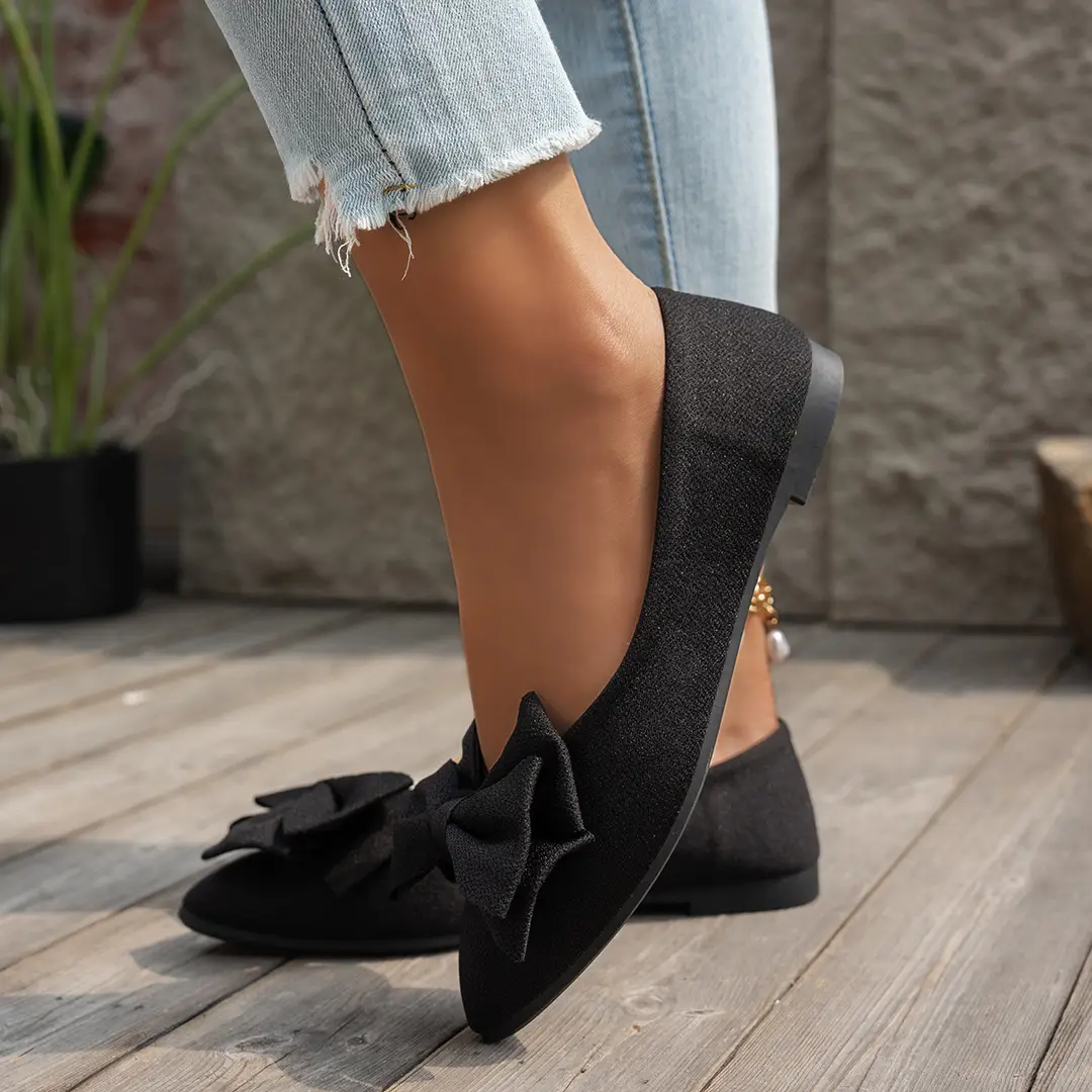 2025 Spring New plus size Pointed Flat Shoes Women's Shoes Bow Casual Shoes Women — feature 8