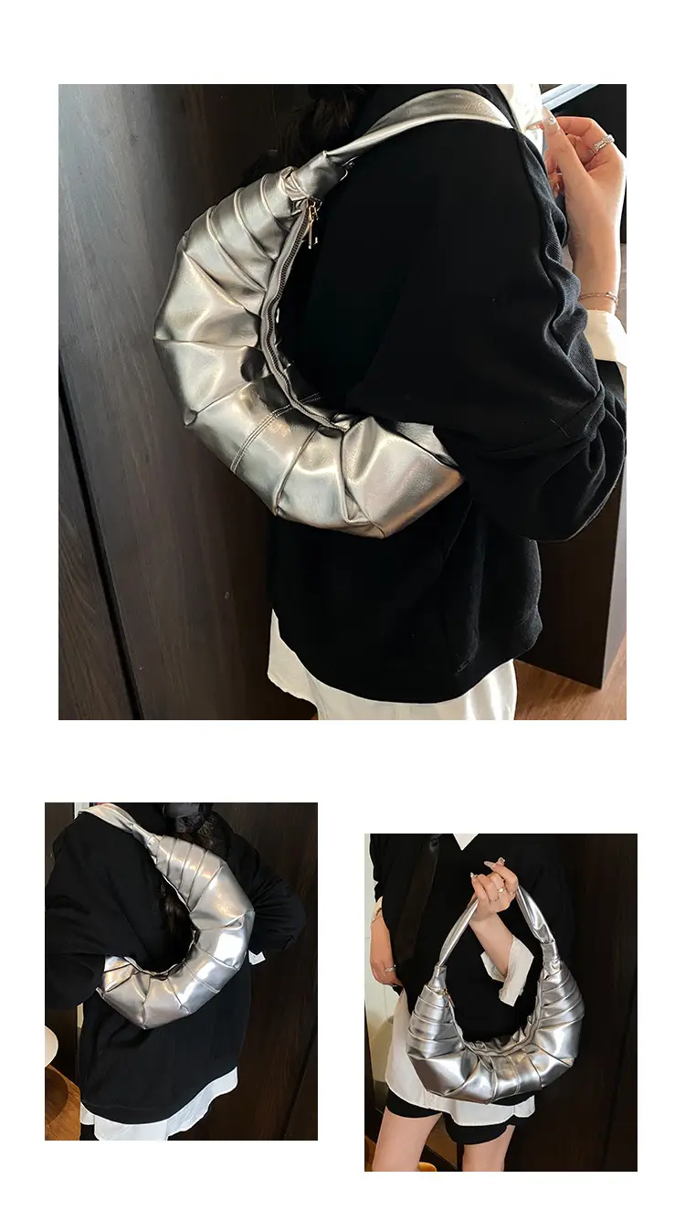 Silver Pleated Shoulder Bag for Women 2025 — feature 7