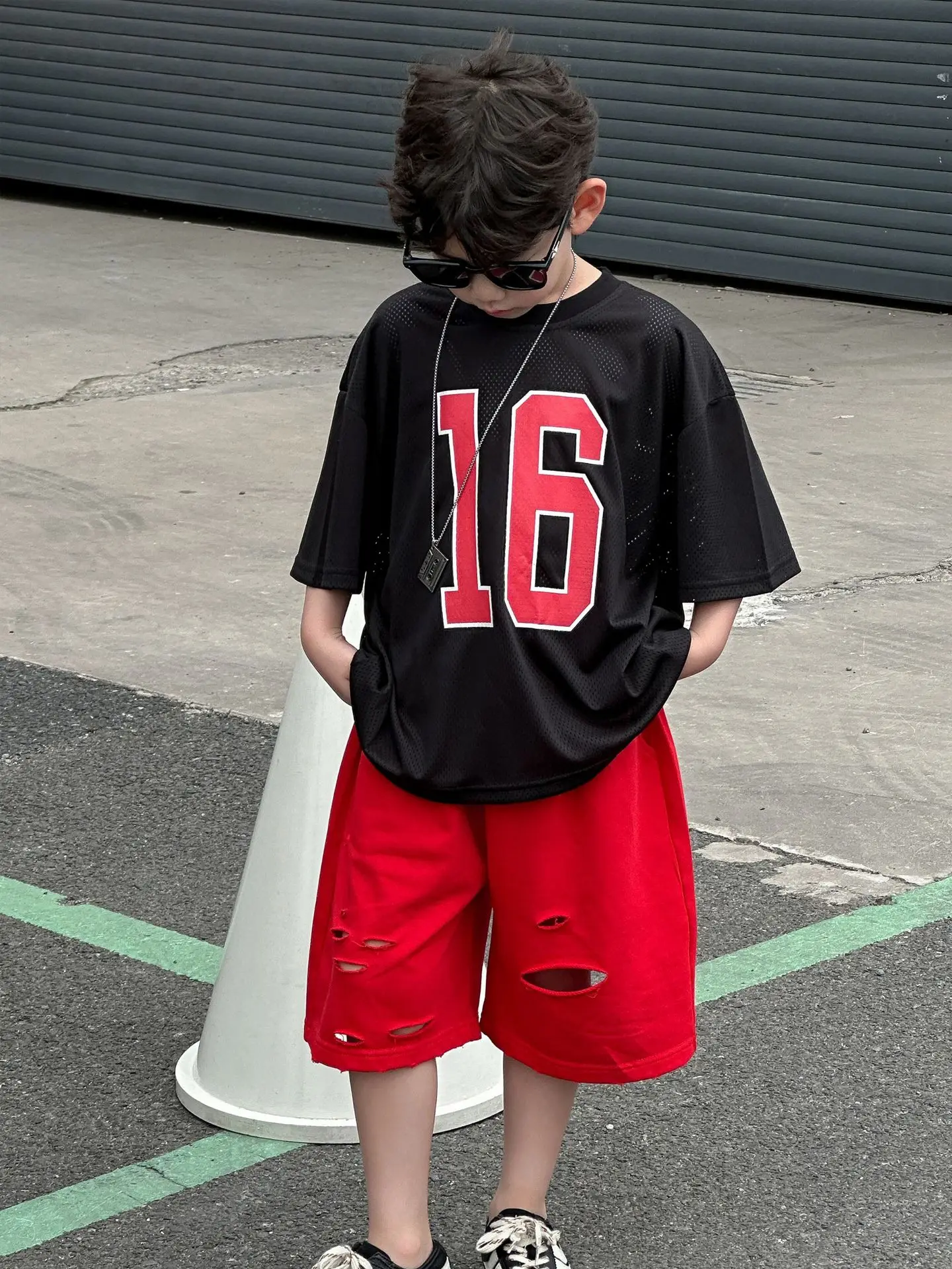 Boys 16 Red Shorts Casual Western Summer Top - Image 5