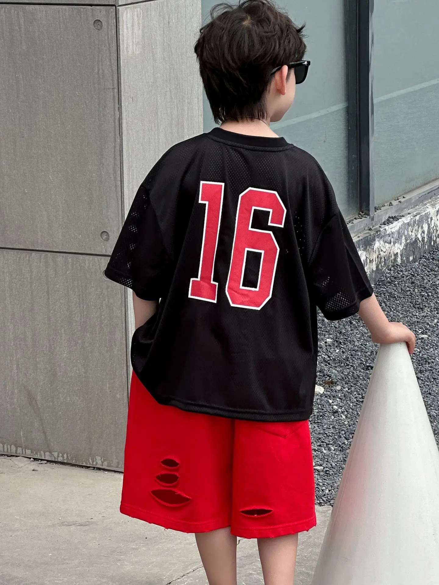 Boys 16 Red Shorts Casual Western Summer Top - Image 6