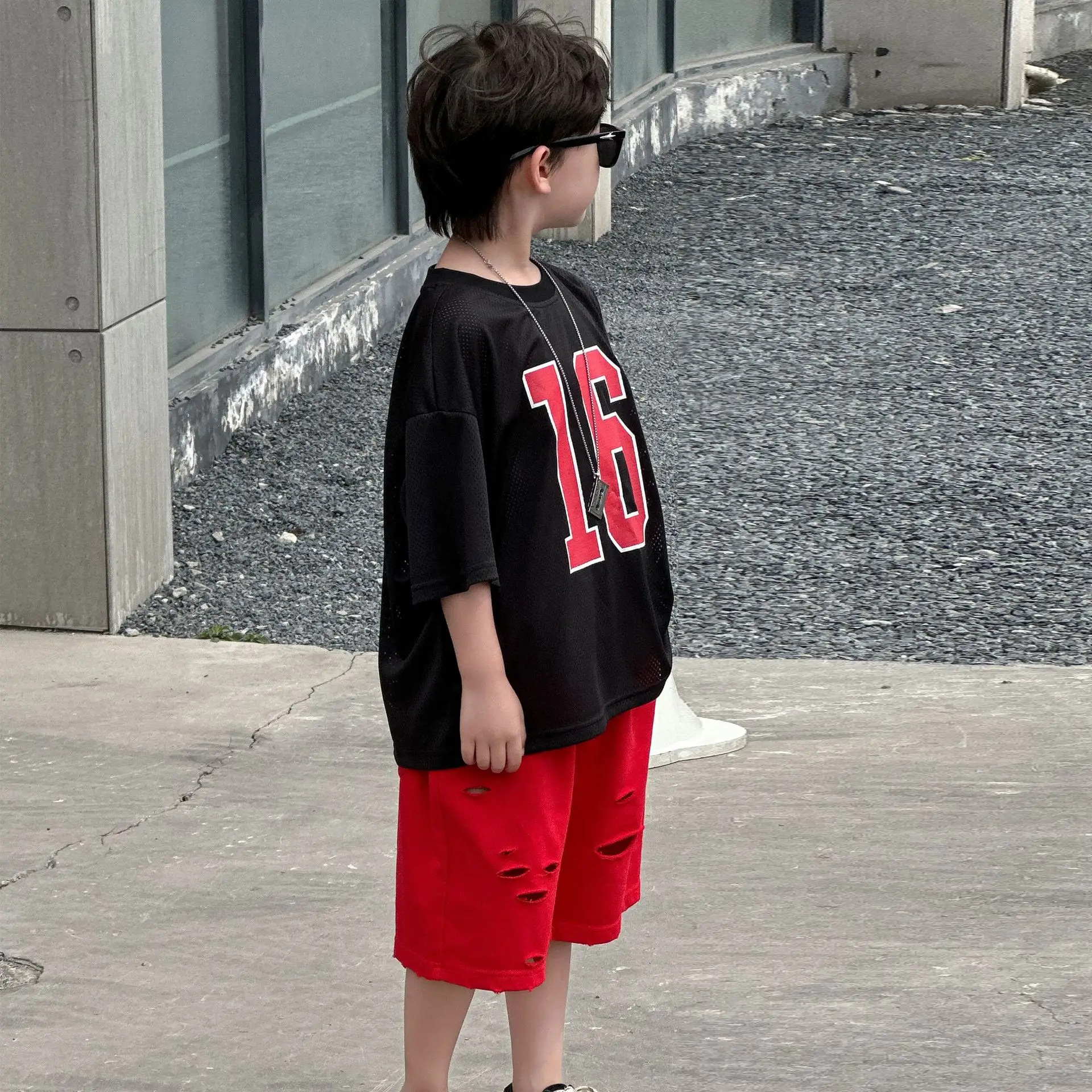 Boys 16 Red Shorts Casual Western Summer Top — feature 10