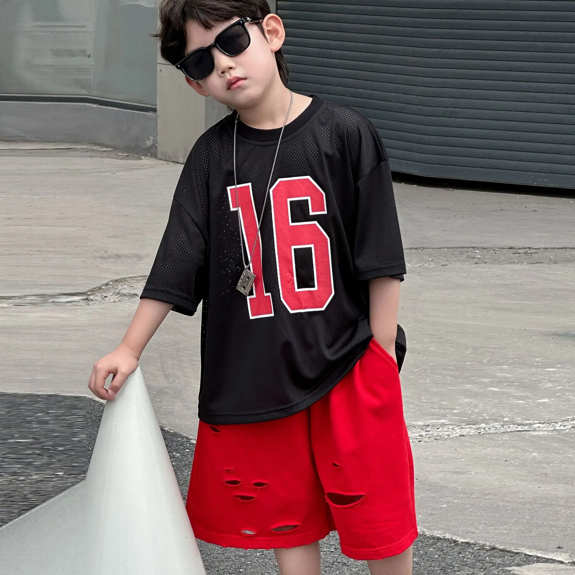 Boys 16 Red Shorts Casual Western Summer Top — feature 6
