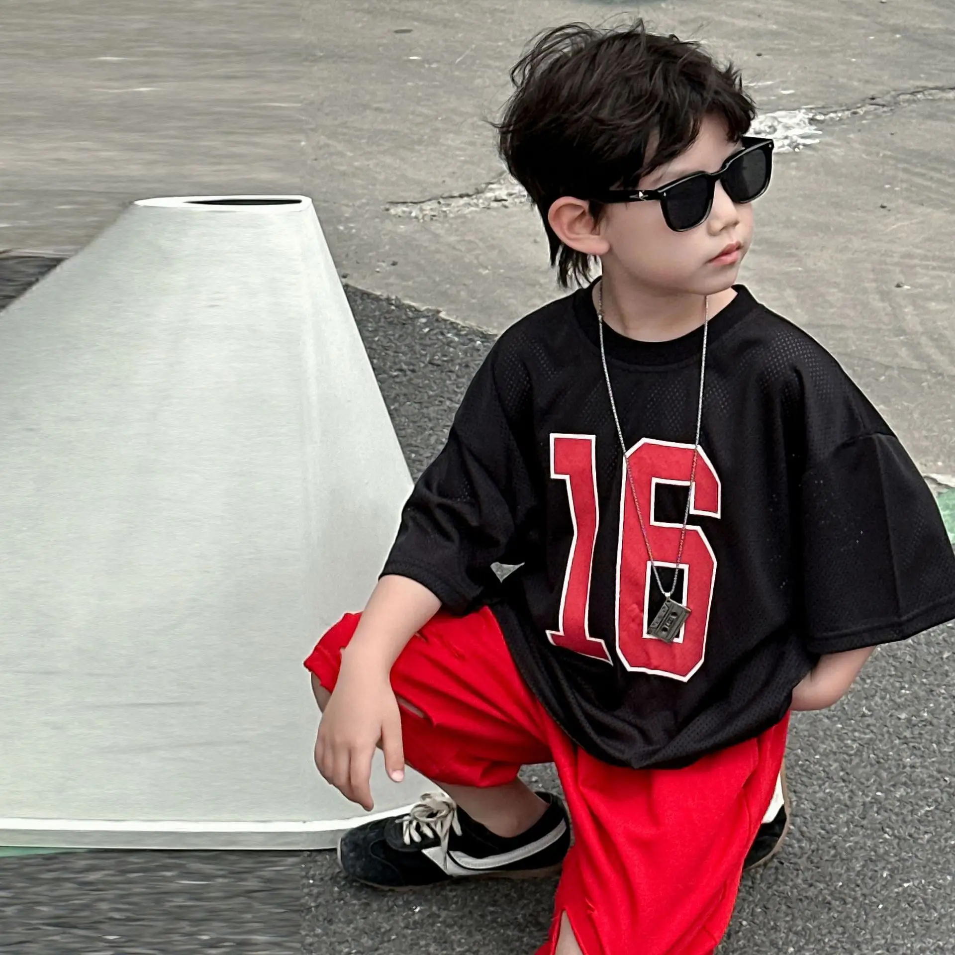 Boys 16 Red Shorts Casual Western Summer Top — feature 7