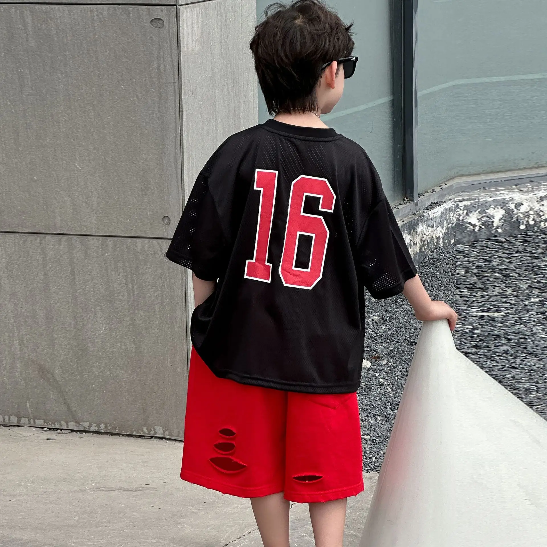 Boys 16 Red Shorts Casual Western Summer Top — feature 8