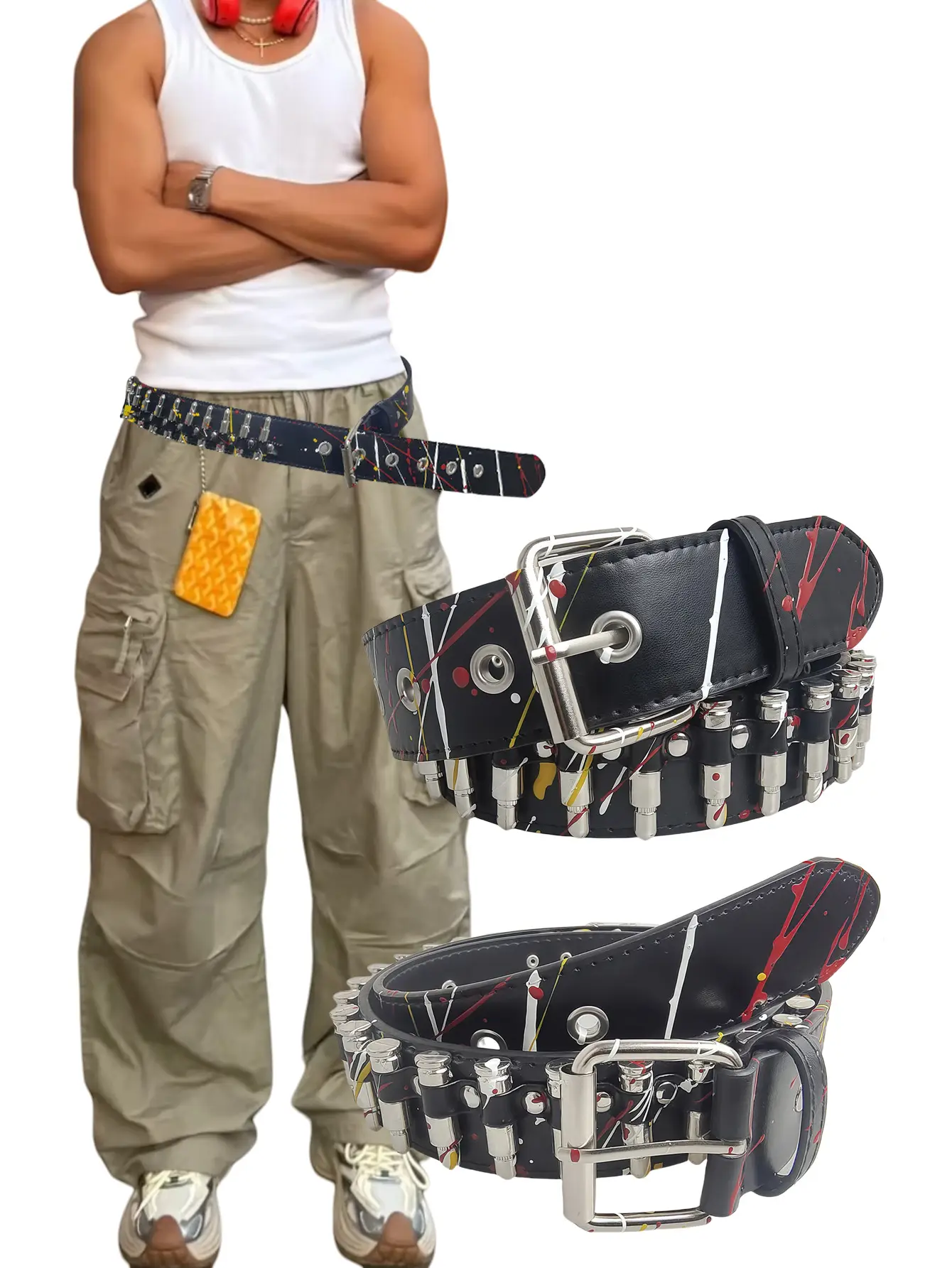 2025 American Fashion Bullet Belt with Color Print & Personalized Design — feature 1