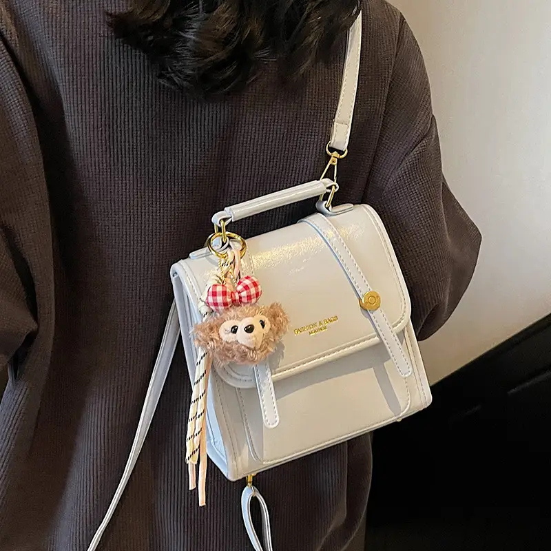 Women's Retro Crossbody Bag Beige Leather 2026 - Image 8