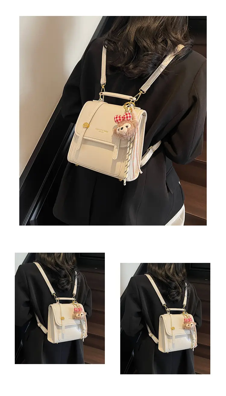 Women's Retro Crossbody Bag Beige Leather 2026 — feature 11