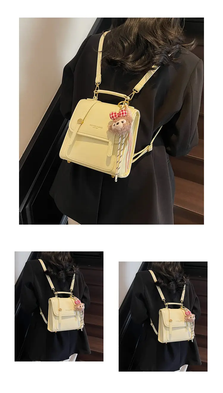 Women's Retro Crossbody Bag Beige Leather 2026 — feature 12