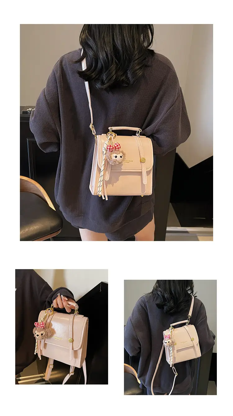 Women's Retro Crossbody Bag Beige Leather 2026 — feature 14