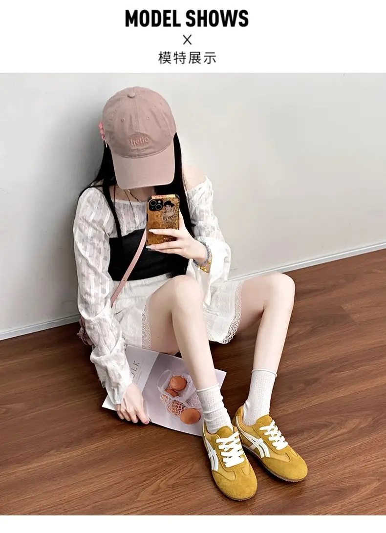 Mesh Breathable German Training Shoes for Women, White Sneakers, 2026 New Summer Versatile Thin Hollow-Out Running Shoes, Casual Sneakers — feature 7
