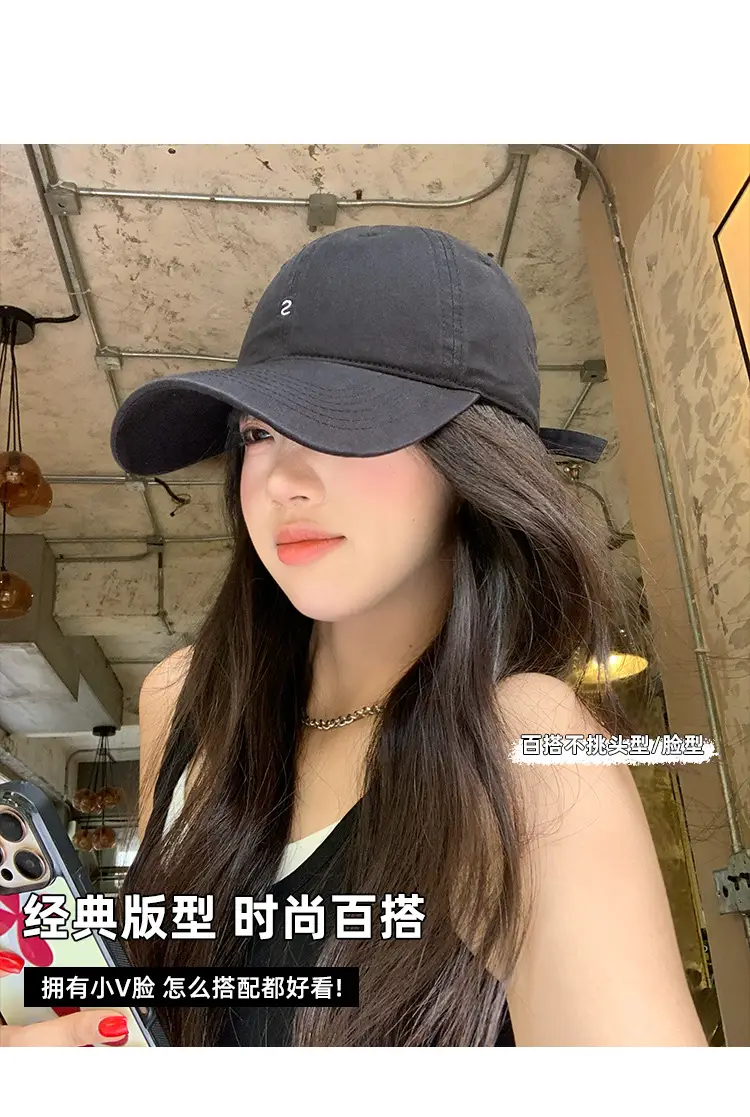 Black Korean Style Baseball Cap for Women Summer 2026 — feature 5