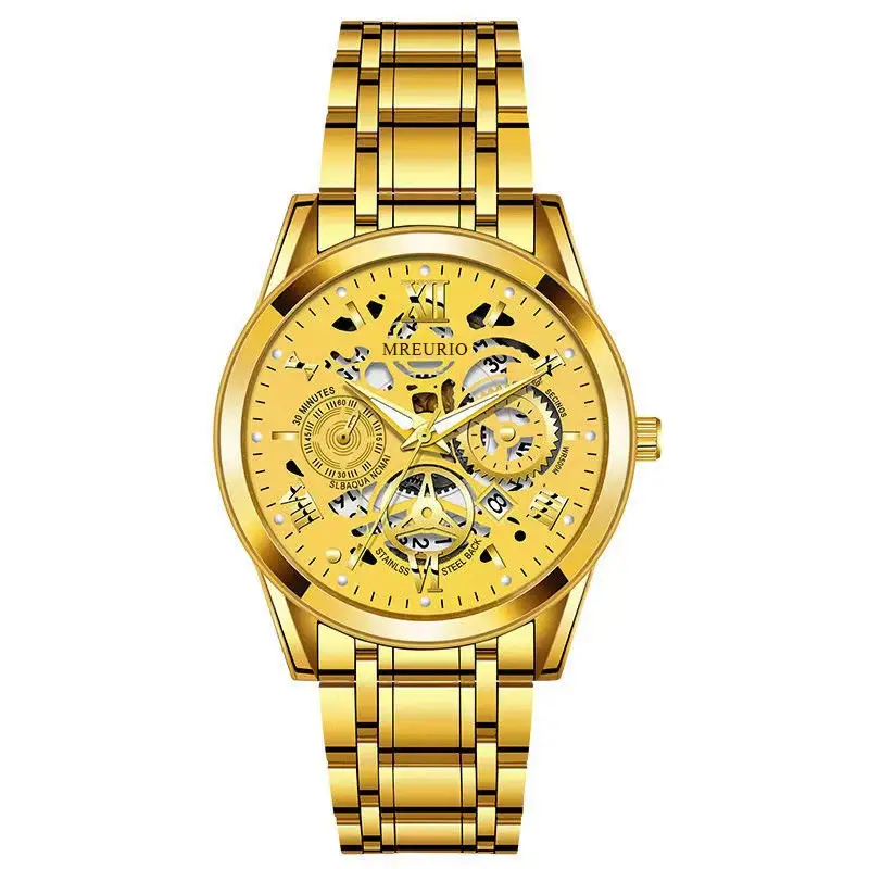 Gold Mechanical Skeleton Watch for Men - Image 10