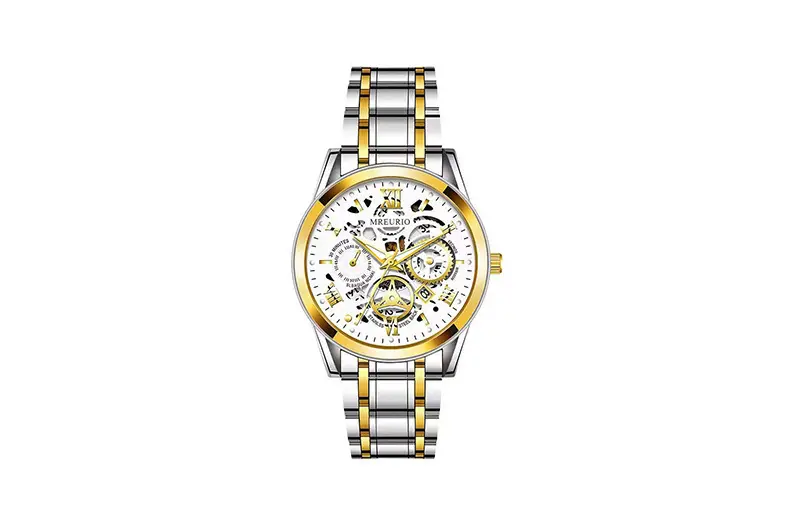 Gold Mechanical Skeleton Watch for Men — feature 12