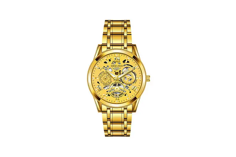 Gold Mechanical Skeleton Watch for Men — feature 9