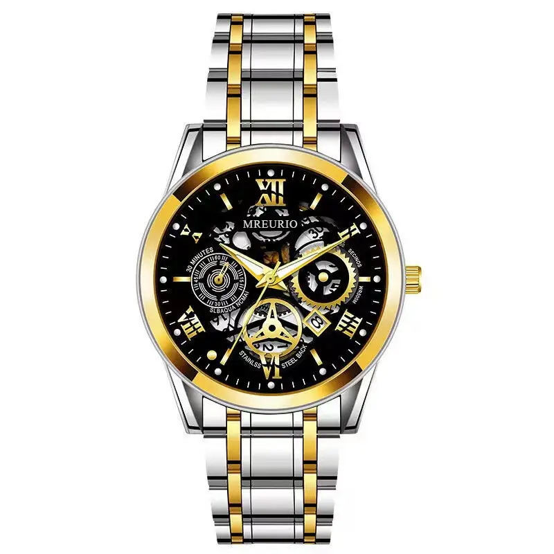 Gold Mechanical Skeleton Watch for Men - Image 2