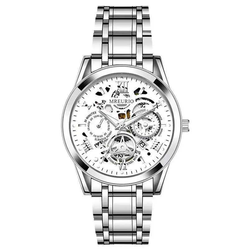 Gold Mechanical Skeleton Watch for Men - Image 4