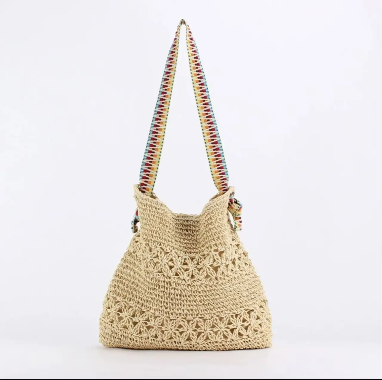 Beach Travel Tote Bag with Magnetic Buckle & Multi-Color Straps - Image 4
