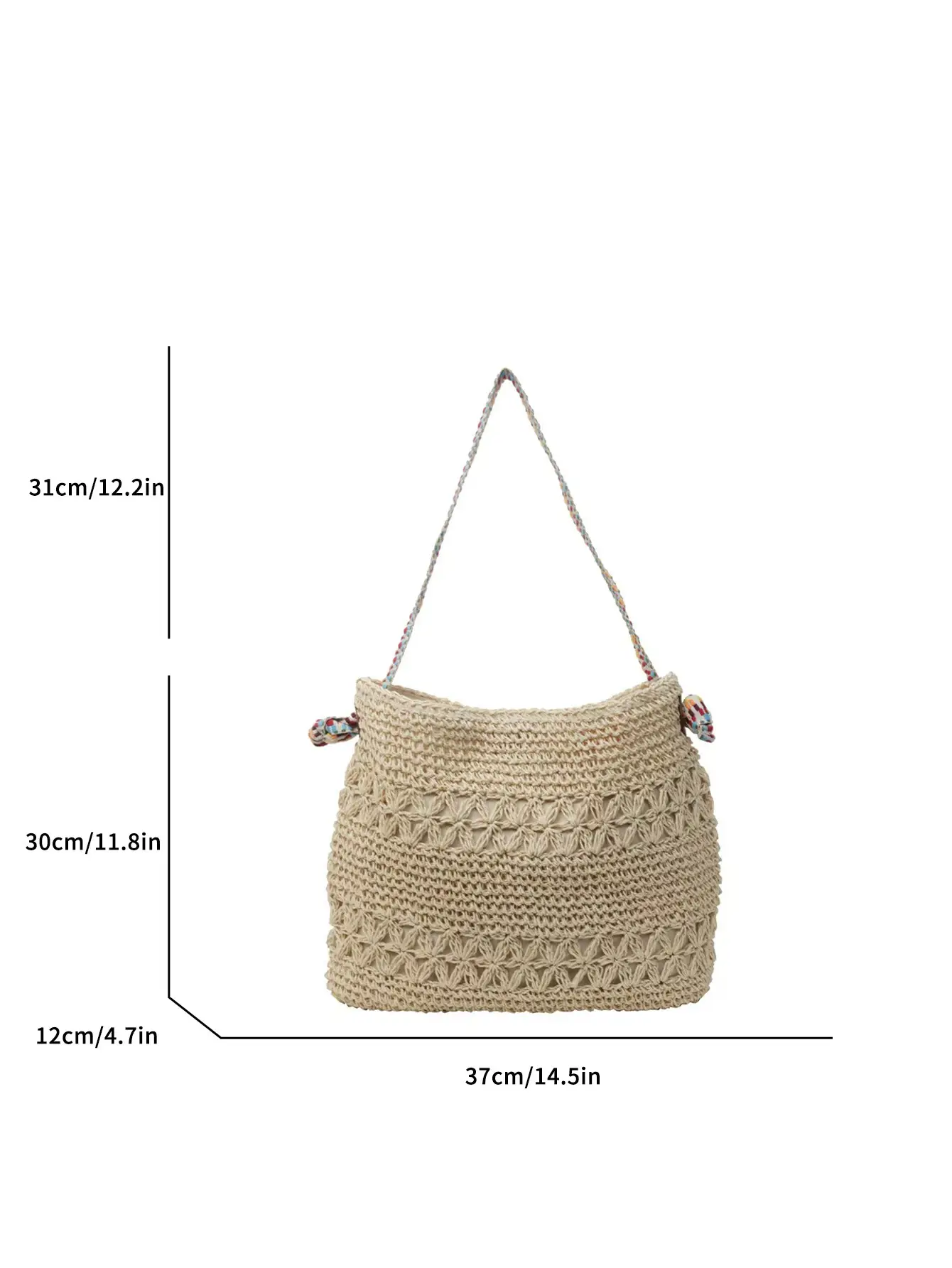 Beach Travel Tote Bag with Magnetic Buckle & Multi-Color Straps — feature 1