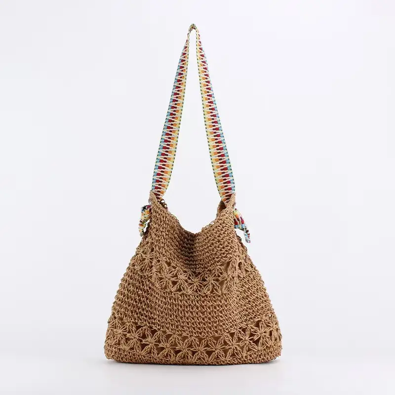 Beach Travel Tote Bag with Magnetic Buckle & Multi-Color Straps - Image 2