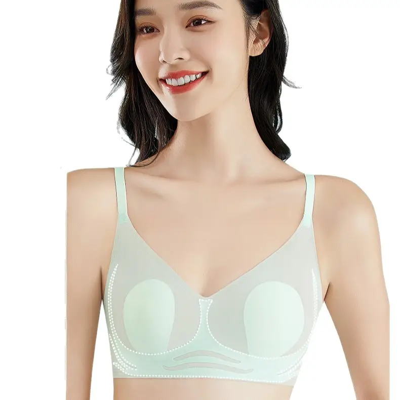 Traceless Rabbit Ears Underwear Women's Large Chest Small Push-Up Soft Support - Image 11