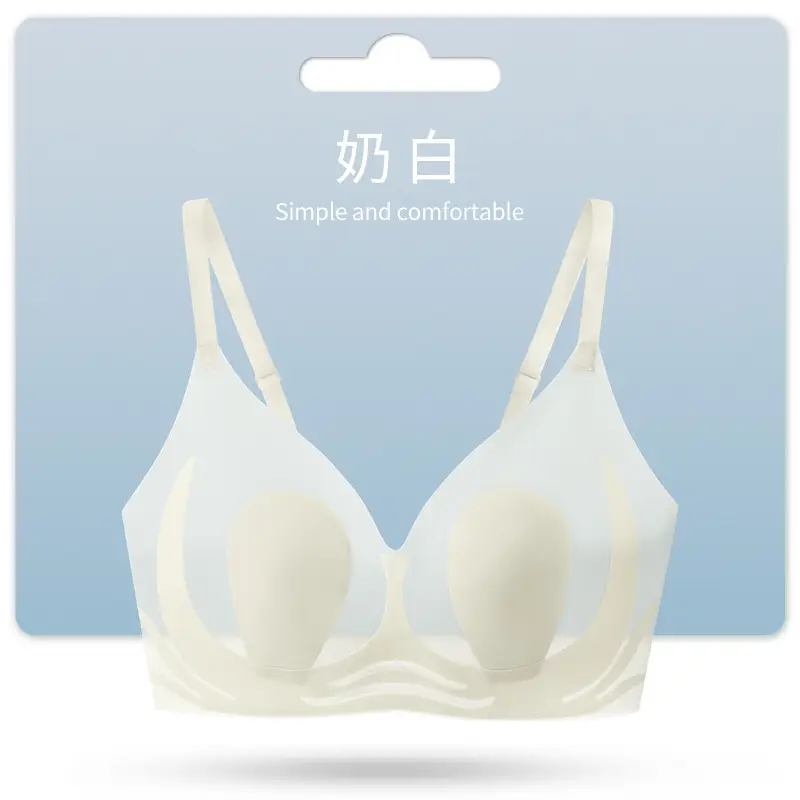 Traceless Rabbit Ears Underwear Women's Large Chest Small Push-Up Soft Support - Image 2