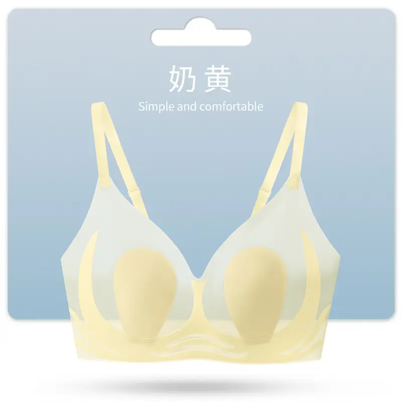 Traceless Rabbit Ears Underwear Women's Large Chest Small Push-Up Soft Support - Image 3